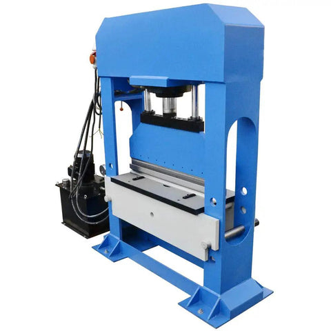 Shop Ready 150 Ton Hydraulic Press Brake Bender Built Tough To Handle Heavy Metal Bending Projects That Demand Serious Pull On Common 3 Phase 220 Volt Electrical Hookups