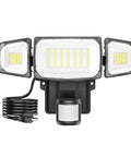 Front view of 70W Motion Sensor Plug In Outdoor Flood Light No Hardwire Needed Dusk To Dawn 7000LM IP65 Waterproof LED Security Light