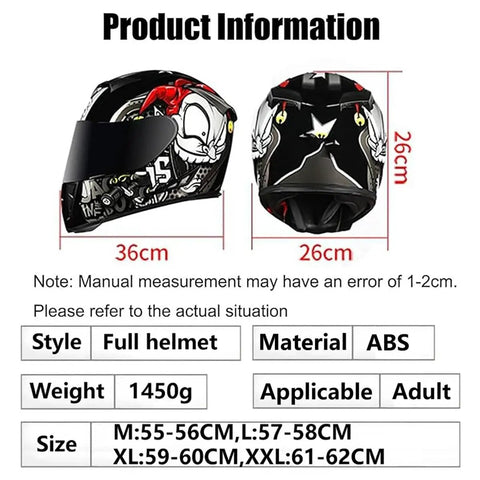 Four Seasons Full Face Motorcycle Helmet With Flip Up Double Visors DOT Approved For Adults Men And Women Off Road Motocross Racing Gear Great For Go