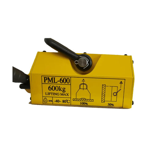 Beefy Magnetic Lifter With Release, 1320 Lbs Capacity, Upgraded 3.0 Safety Factor, yellow magnet side view