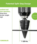 1-3/8 Inch Pro-Grade Step Bit Metal Cutter With Patented Split-Step Design for Fast, Clean Holes in various materials