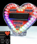 Heart Shaped LED Flashing Light Kit With 51 Microcontroller For Electronics, 32 Colorful 5mm LEDs on red circuit board