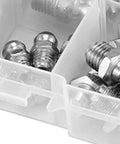 45Pcs Brass Zerk Grease Nipple Fitting Assortment Kit M6 M8 M10 For Hot Air Guns And Machinery in plastic compartment