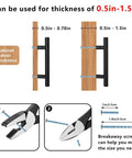 Diagram showing cabinet door thickness compatibility for Antique Brass Cabinet Knob Set 30 Pack For Vintage Dresser And Drawer Hardware, Solid Metal Alloy, 1.1 Inch Diameter, Classic Upgrade With Screws Included, Ideal For Cabinets And Furniture Makeover