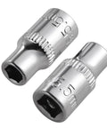 Close-up of 5.5mm sockets from Deep And Shallow 5.5mm Socket Set With 1/4 Inch Drive 6 Point Sockets Includes Two Deep And Two Shallow Sockets