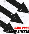 15 Pack Arrow Stickers Black 8x2 Inch Self-Adhesive PVC Decals Waterproof and Tear-Resistant for Directional Signs Great for Indoor Outdoor Use No-Fuss Heavy-Duty Adhesion Residue-Free Removal, black arrow decals with rainproof text