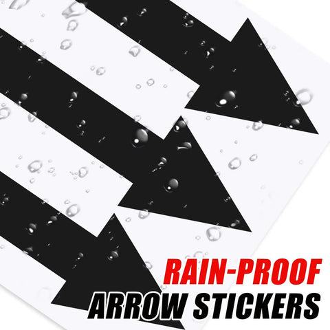 15 Pack Arrow Stickers Black 8x2 Inch Self-Adhesive PVC Decals Waterproof and Tear-Resistant for Directional Signs Great for Indoor Outdoor Use No-Fuss Heavy-Duty Adhesion Residue-Free Removal, black arrow decals with rainproof text