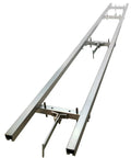 12 Ft Rail Mill Guide System with Four Crossbar Kits for Chainsaw Mill, aluminum frame, viewed from angle showing detail.