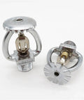 Top Shelf Fire Sprinkler Head DN15 And 72 Degree Fusible Alloy For Automatic Water Spray System Upper Nozzle, two chrome nozzles shown.
