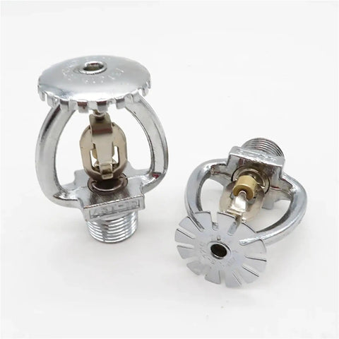 Top Shelf Fire Sprinkler Head DN15 And 72 Degree Fusible Alloy For Automatic Water Spray System Upper Nozzle, two chrome nozzles shown.