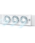 Triple Window Fan With Adjustable Thermostat, Three Speed High Velocity Cooling, Horizontal Or Vertical Manual Control, white