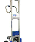 Heavy Duty Electric Stair Climbing Dolly With 375 Lb Capacity For Smooth Appliance Moves, showing aluminum frame and pneumatic tires.