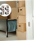 Rock Solid Heavy Duty Leveling Casters With Adjustable Support Feet And Universal Swivel Transport Wheels crafted for workbenches, displayed among stacked boxes.