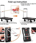 Folding instructions for Foldable Hand Truck With 330 Lbs Capacity Heavy Duty Luggage Cart Portable Push Cart Dolly With Adjustable Handle