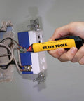 Beginner Friendly Handy Electrical Tester Kit For GFCI Outlet And Receptacle Testing With Non Contact Voltage Tester Pen in use