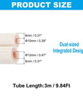 Pipe Insulation Foam Tube For Copper Pipes One Quarter Inch And Three Eighth Inch OD 9.84 Feet Long White Pink External Thermal Insulation