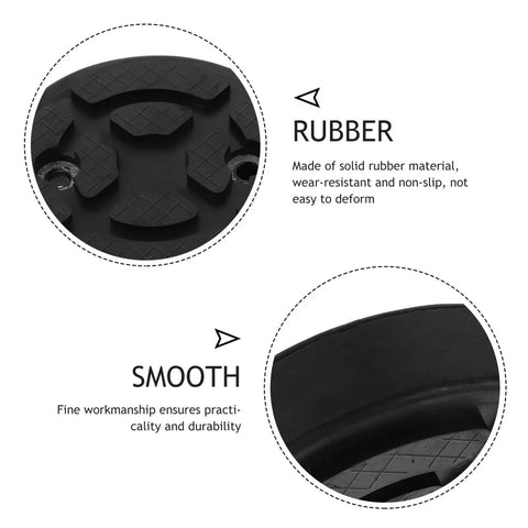 Close-up view of Vosarea Heavy Duty Car Lift Pads Set Of Four Round Auto Jacking Rubber Mats showcasing textured rubber surface and smooth edges.
