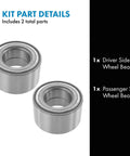 Wheel Bearing Set For Toyota Corolla, Matrix, Prius, Celica, Vibe, MR2 Spyder, And Scion Tc With Driver And Passenger Side Bearings
