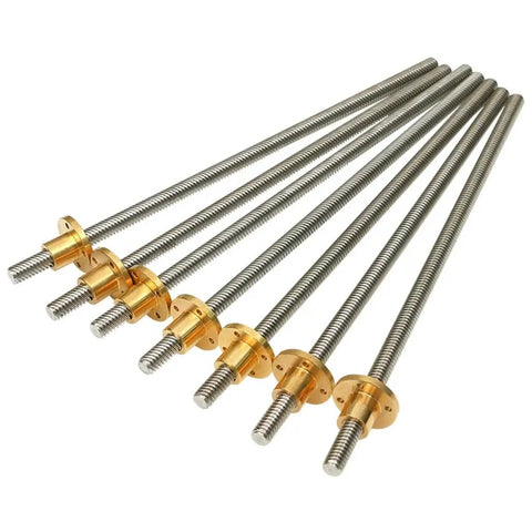 Beefy T10 Lead Screw For CNC Machines And 3D Printers Stainless Steel Trapezoidal Spindle 100mm to 1000mm Lengths with Nut