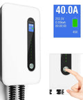 40 Amp And 32 Amp Level 2 EV Charger With 30 Foot Cable Wall Mounted Dual Voltage 220 And 240 Volt Electric Car Charger Real Time Display