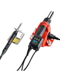 2 In 1 Soldering Station With Hot Air Gun Digital Display Temperature Readout, dual power switch, pro grade solder iron tool kit