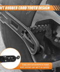 Close-up of Built Tough Universal Car Snow Tire Chains Reusable Tpu Anti Skid Grips on a tire showcasing soft rubber tooth design.