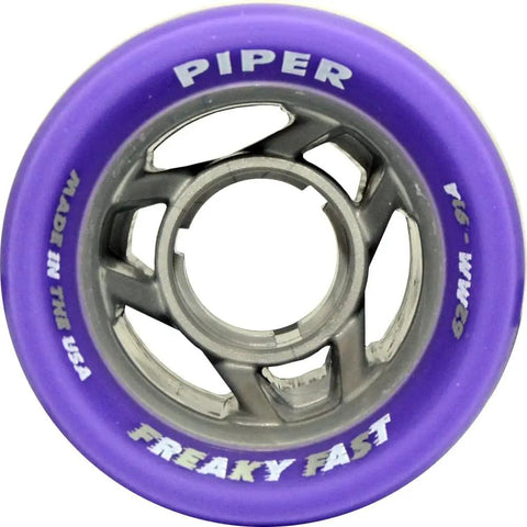 Freaky Fast Quad Indoor Roller Skating Wheels For Dope Speed Jam And Shuffle Sessions 62mm By 44mm with 3-fan core in purple