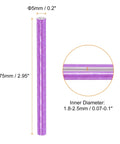 Reflective Spoke Skins 72Pcs For Bikes And Motors 0.2 Inch Spoke Covers dimensions and close-up view, purple color