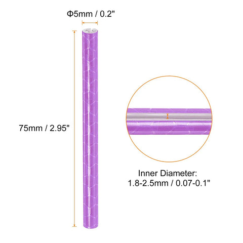 36 Pack Reflective Spoke Skins For Bikes And Motorcycles 0.2 Inch Spoke Reflectors, dimensions and size details, purple