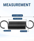 Beefy Heavy Duty Two Point Five Inch Short Hook Recliner Springs For Couch And Sectional Repair No Fuss Furniture Fix Fast Swap Replacement Coils Two Pack Reliable Steel Build with measurements.