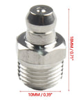 Heavy Duty 201 Stainless Steel Straight Hydraulic Grease Fittings With Exact M10 X 1mm Thread Fits Auto Truck And Machinery Rust Resistant Leaking Proof Built To Last Through Industrial Jobs Saving Money And Keeping Your Equipment Safe And Works Great. 10mm grease fitting