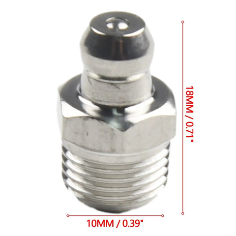 Heavy Duty 201 Stainless Steel Straight Hydraulic Grease Fittings With Exact M10 X 1mm Thread Fits Auto Truck And Machinery Rust Resistant Leaking Proof Built To Last Through Industrial Jobs Saving Money And Keeping Your Equipment Safe And Works Great. 10mm grease fitting