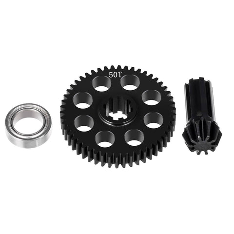 Beefy 40Cr Steel Differential Spur Gear With Pinion Assembly Drive Gear for RC Cars, shown in 50T configuration with bearing
