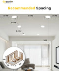 Recommended spacing layout for 48 Pack Slick 6 Inch LED Recessed Lights Delivering Hella Bright Output With Sleek Canless Wafer Design.
