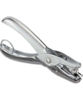 One Hole Punch For Office And Home Use, Five Sheet Capacity, Compact Metal Paper Punch in Silver, Chrome Plated Steel