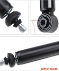 Close-up of front and rear complete struts with coil spring assembly, black metal, bolts visible for Honda Civic 2006-2011.