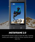 Snowboarder captured by 8K 360 Degree Action Camera Go To Starter Bundle With Waterproof Build, displaying dynamic footage view.