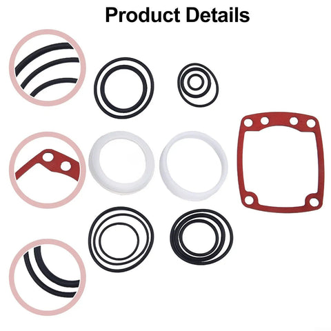 Image of Heavy Duty Pneumatic Framing Nailer Maintenance Kit With O Ring Set Cylinder Seal And Rubber Gasket For Paslode 3250 F16 Air Tools, featuring various seals and gaskets.