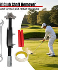 Three Size Adjustable Golf Shaft Puller And Club Shaft Extractor with accessories, golfer on golf course