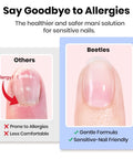 Comparison of nails with allergies using others vs natural nails using Gel Nail Prep Kit With Dehydrator And Primer, Hema-Free And Acid-Free.