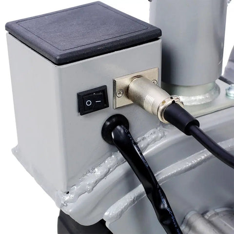 Close-up of control panel with switch and connection ports on Heavy Duty Electric Trailer Dolly, 5000 Lb Towing Capacity.