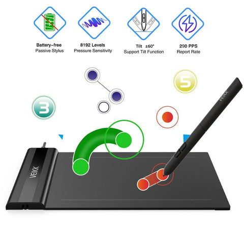 Hella Smooth 6x4 Inch Portable Graphics Drawing Tablet For Sketching And Osu Grinding With Built In Usb Cord Seamless Digital Signing Stylus Pad Pc Mac Creative Tool with battery-free stylus and pressure sensitivity features.