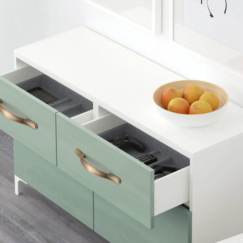Six Pack 3 Inch 76mm Champagne Bronze Cabinet Pulls Heavy Duty Solid Metal Handles for Kitchen Cabinets Drawers and Bathrooms
