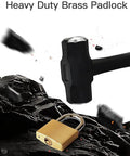 Solid Brass Padlock With Key For Sheds Storage Units Gym Lockers Fence Toolbox And Hasps 1 9 16 Inch Wide Lock body