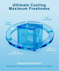 Bad Boy 1.1 Cubic Foot Mini Freezer Black Upright Compact Cold Storage Appliance Built For Dorms And Small Kitchens Featuring Real Deal Adjustable Shelving To Hold Your Favorite Frozen Stash with blue graphics and cooling features.