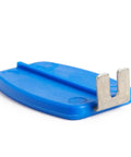 Axle Inserter Guide For Pinewood Derby Cars, Easy And Precise Alignment For Straight Axles, blue tool with metal part