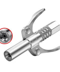 Heavy Duty Double Handle Grease Gun Coupler With Six Claw Quick Lock No Spill Leak Proof Fittings for All Grease Guns close-up view