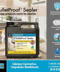 Bulletproof Stone Sealer 1 Gallon Water Based Formula protects surfaces from oil and water stains while preserving natural appearance.