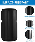 Impact-resistant view of black Two Pack Dock Corner Bumpers With Inflatable Fenders For Your Boat Docks No Nonsense Protection