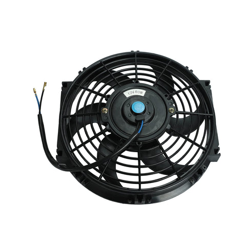 10 Inch Slim Dual Push Pull Radiator Cooling Fan Kit, 12V Universal Black With Mount Brackets, 800 CFM top view